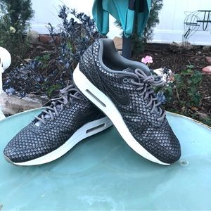 Nike Air Max 1 Reptile Metallic Pewter Sneakers